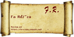 Fa Róza névjegykártya